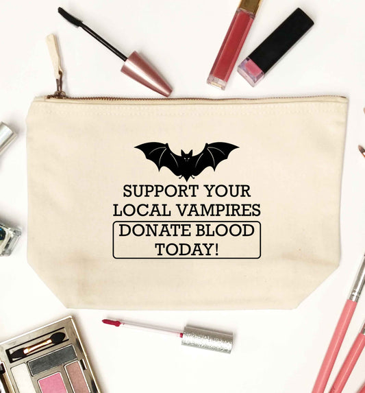 Support your local vampires donate blood today! natural makeup bag