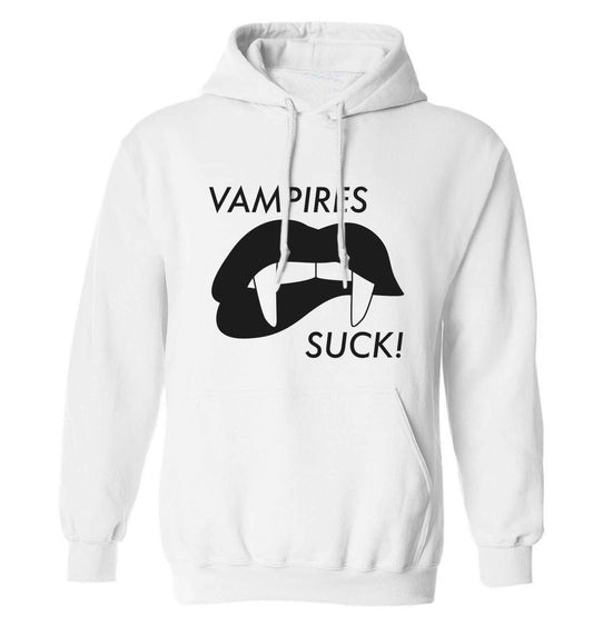 Vampires suck adults unisex white hoodie 2XL