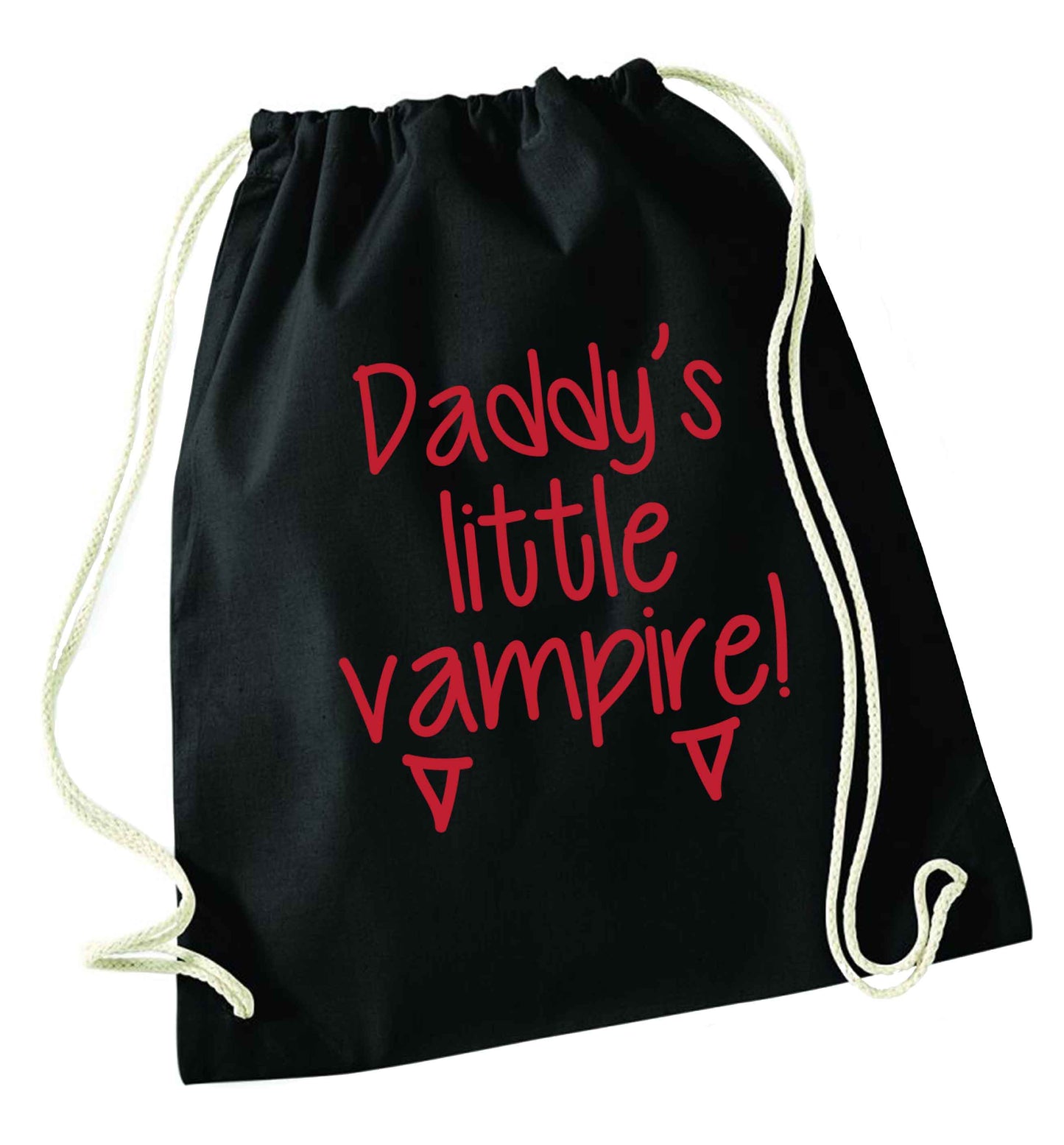 Daddy's little vampire black drawstring bag