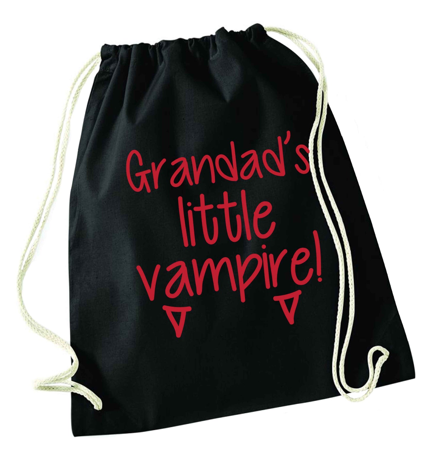 Grandad's little vampire black drawstring bag