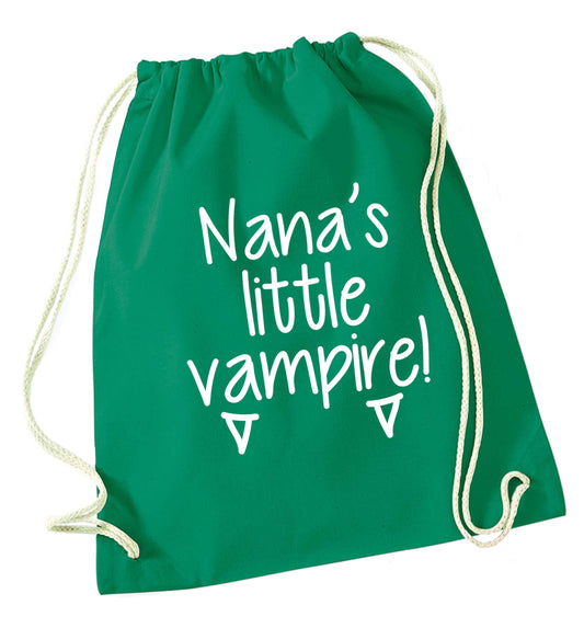 Nana's little vampire green drawstring bag
