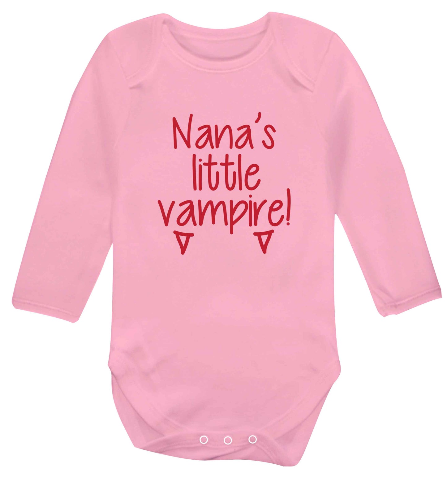 Nana's little vampire baby vest long sleeved pale pink 6-12 months