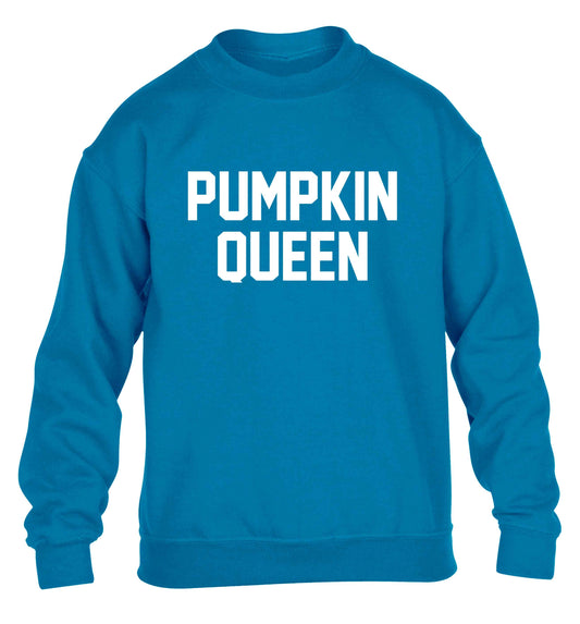 Pumpkin Queen children's blue sweater 12-13 Years