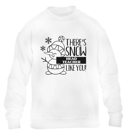 There's snow head teacher like you children's white sweater 12-13 Years