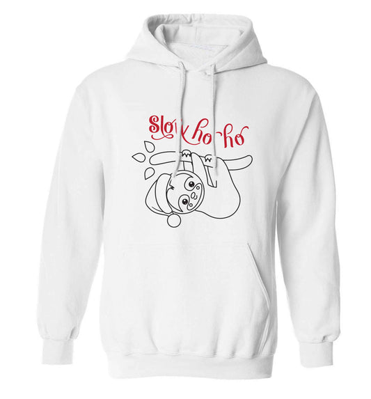 Slow Ho Ho adults unisex white hoodie 2XL