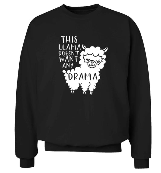 This Llama doesn't want any drama adult's unisex black sweater 2XL