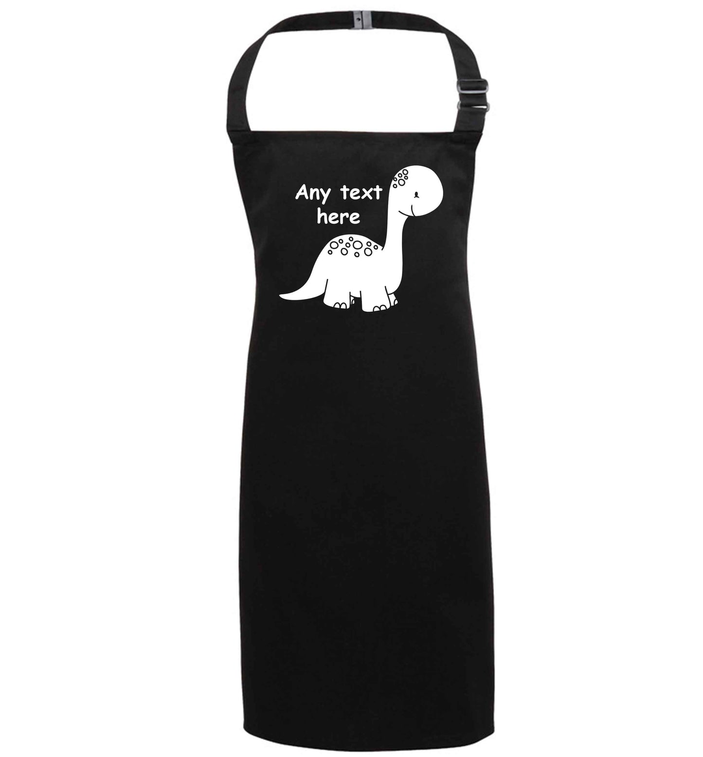 Dinosaur any text black apron 7-10 years