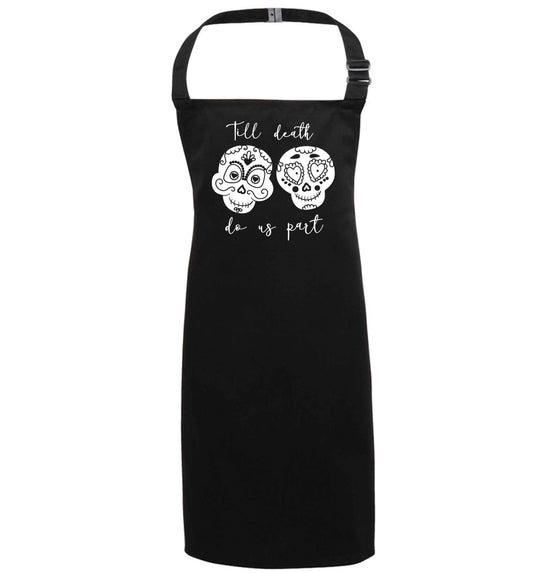 Till death do us part sugar skulls black apron 7-10 years