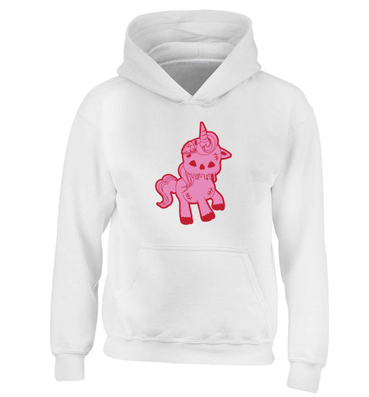 Zombie unicorn zombiecorn children's white hoodie 12-13 Years