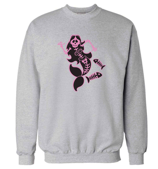 Skeleton mermaid adult's unisex grey sweater 2XL