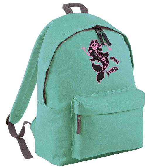 Skeleton mermaid mint adults backpack