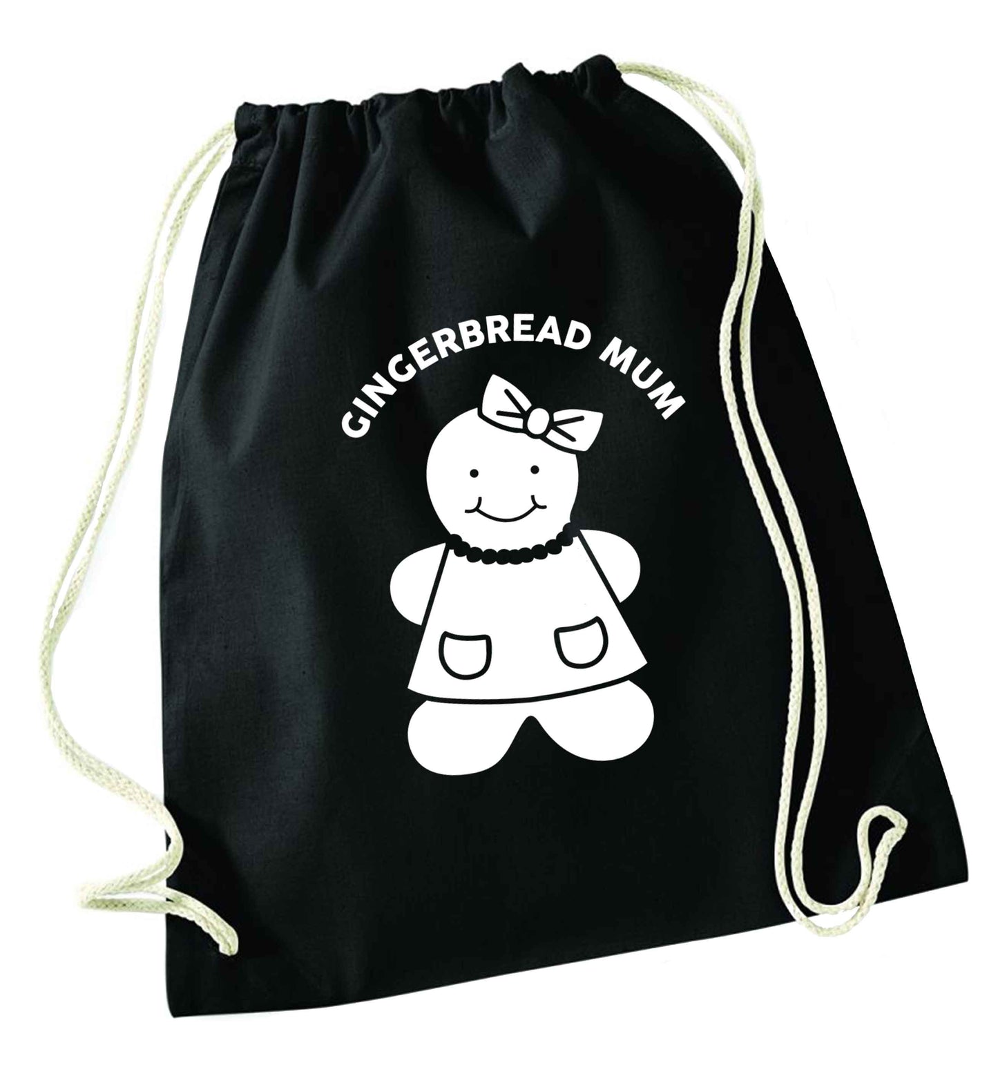 Merry Christmas black drawstring bag