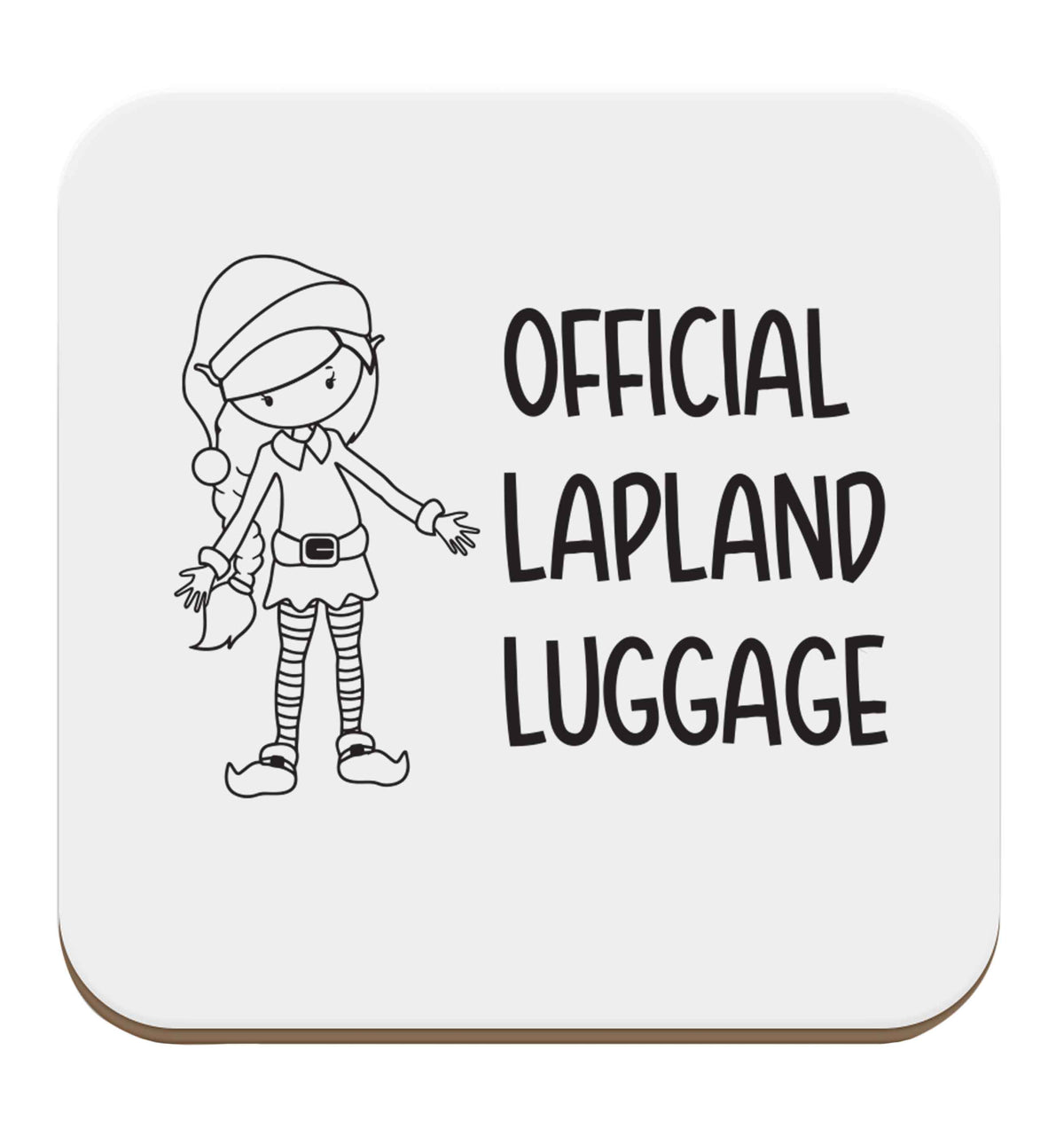Official lapland luggage - Elf snowflake set of four coasters