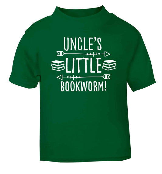 Uncle's little bookworm green baby toddler Tshirt 2 Years