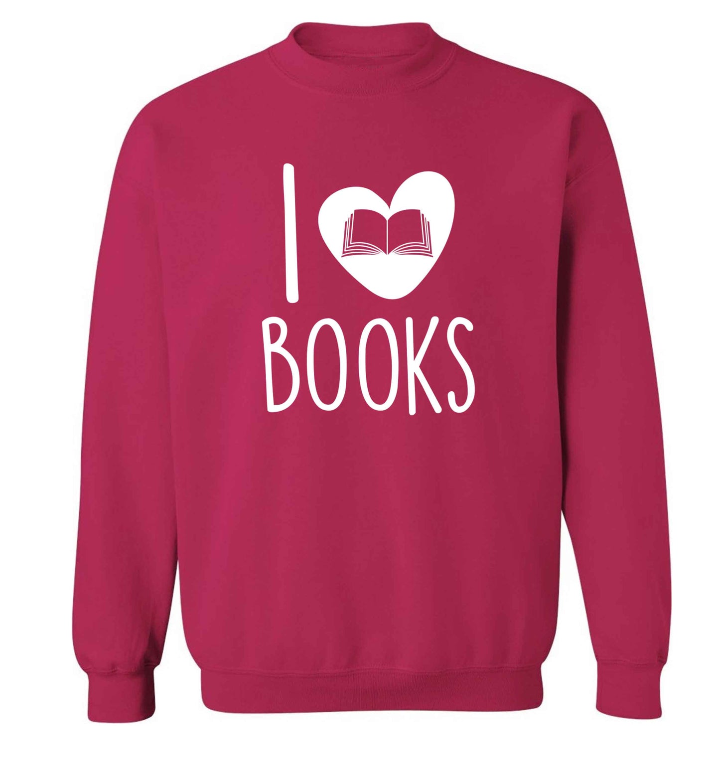 I love books adult's unisex pink sweater 2XL