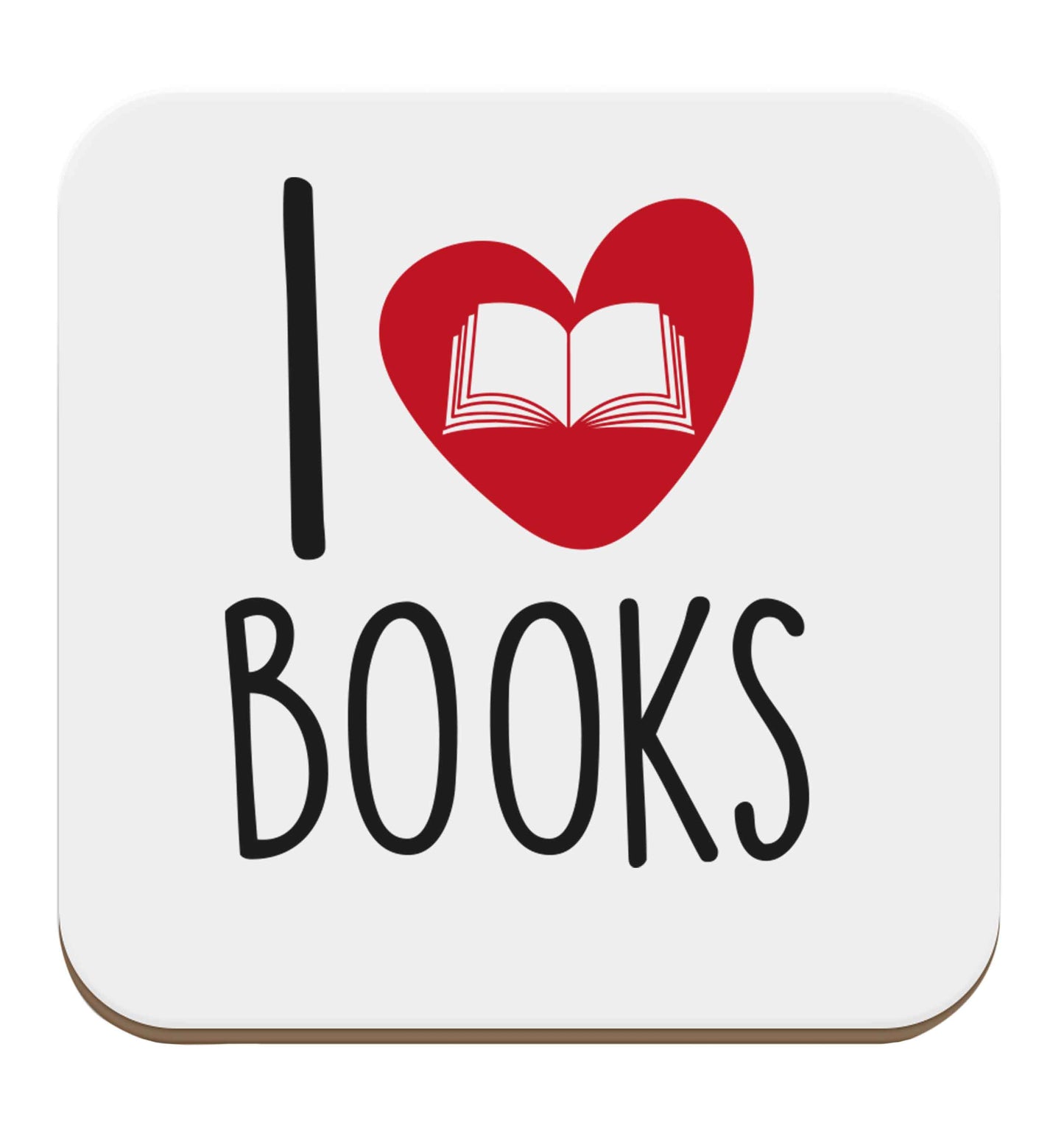 I love books set of four coasters