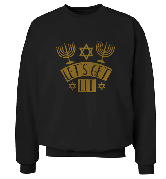 Let's get lit adult's unisex black sweater 2XL