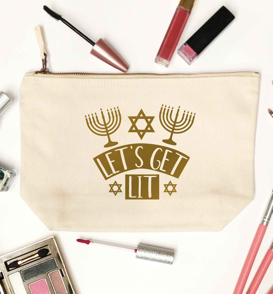Let's get lit natural makeup bag