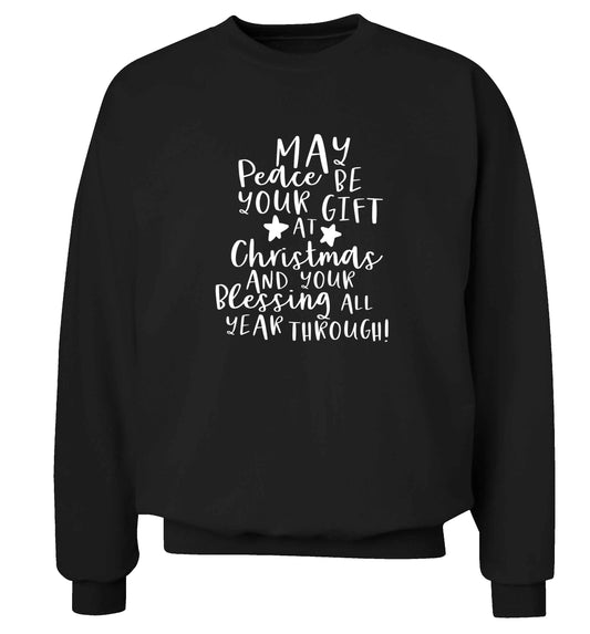 Peace be your Gift at Christmas Gift adult's unisex black sweater 2XL
