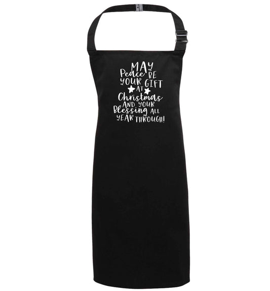 Peace be your Gift at Christmas Gift black apron 7-10 years