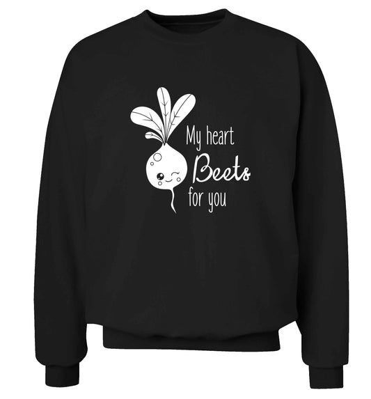 My heart beets for you adult's unisex black sweater 2XL