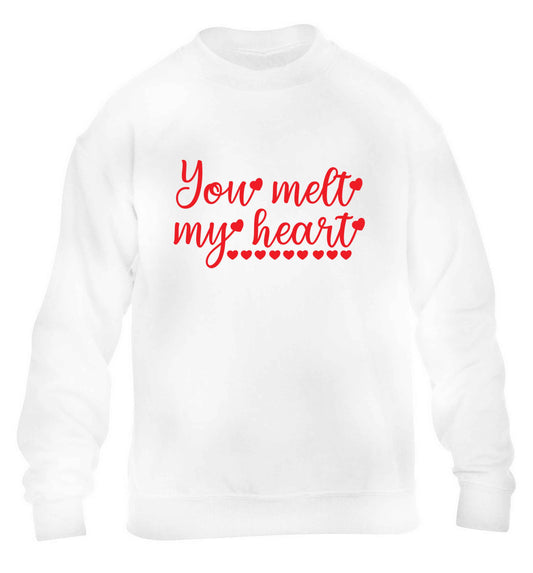 You melt my heart children's white sweater 12-13 Years