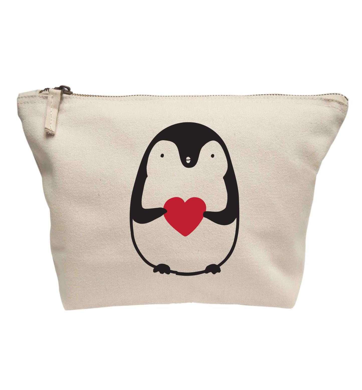 Cute penguin heart | Makeup / wash bag