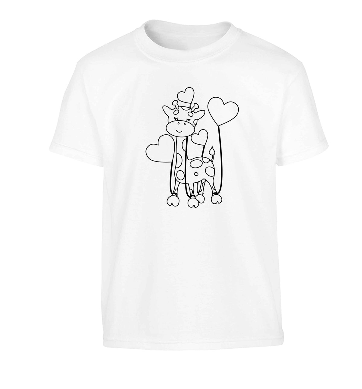 Valentine giraffe Children's white Tshirt 12-13 Years