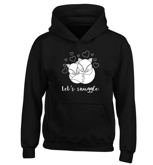 Let's snuggle children's black hoodie 12-13 Years