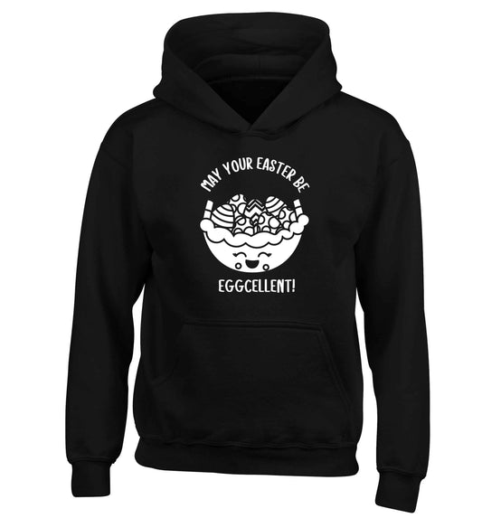 May your Easter be eggcellent children's black hoodie 12-13 Years