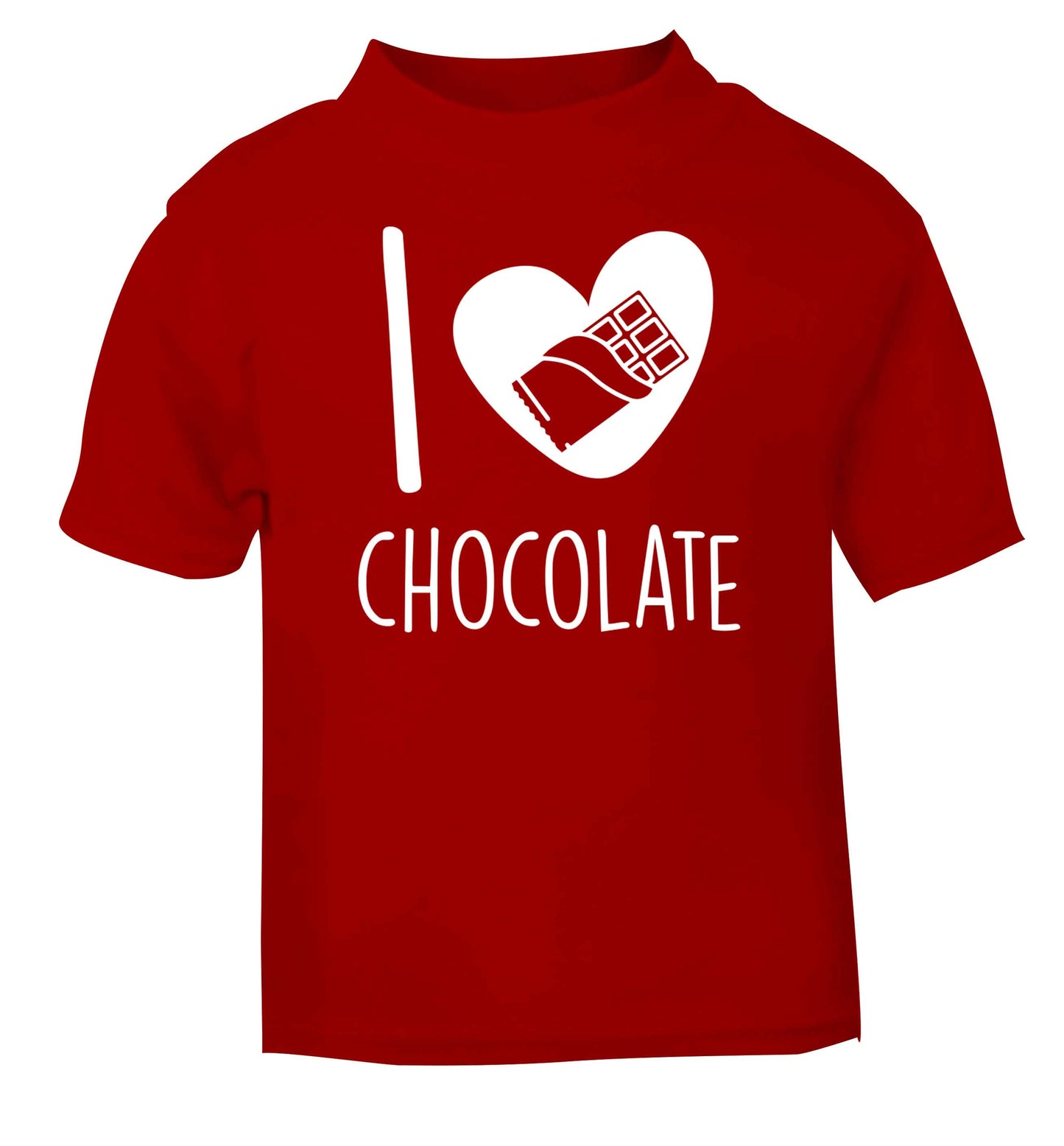 funny gift for a chocaholic! I love chocolate red baby toddler Tshirt 2 Years