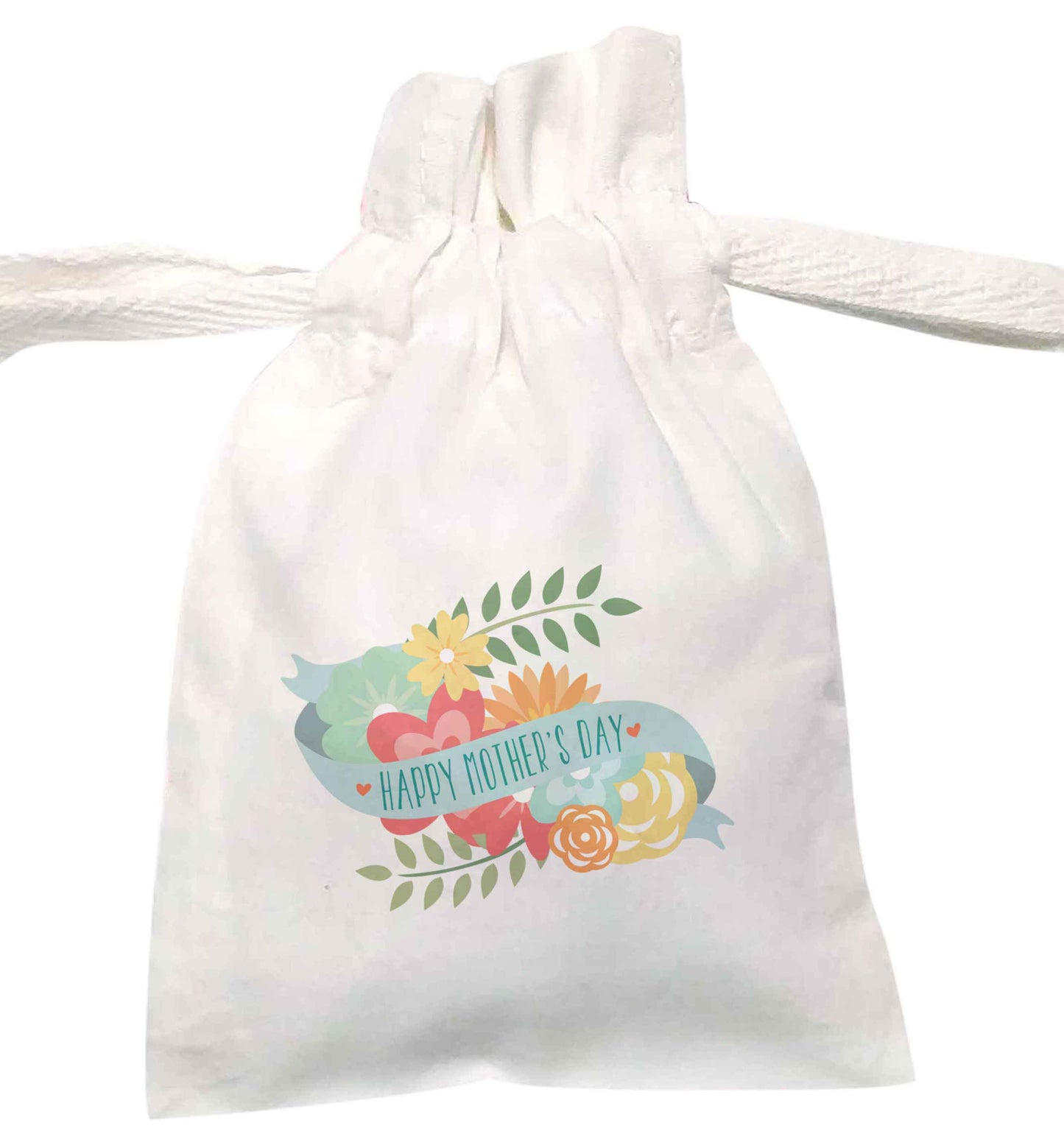 Floral happy mother's day | XS - L | Pouch / Drawstring bag / Sack | Organic Cotton | Bulk discounts available!