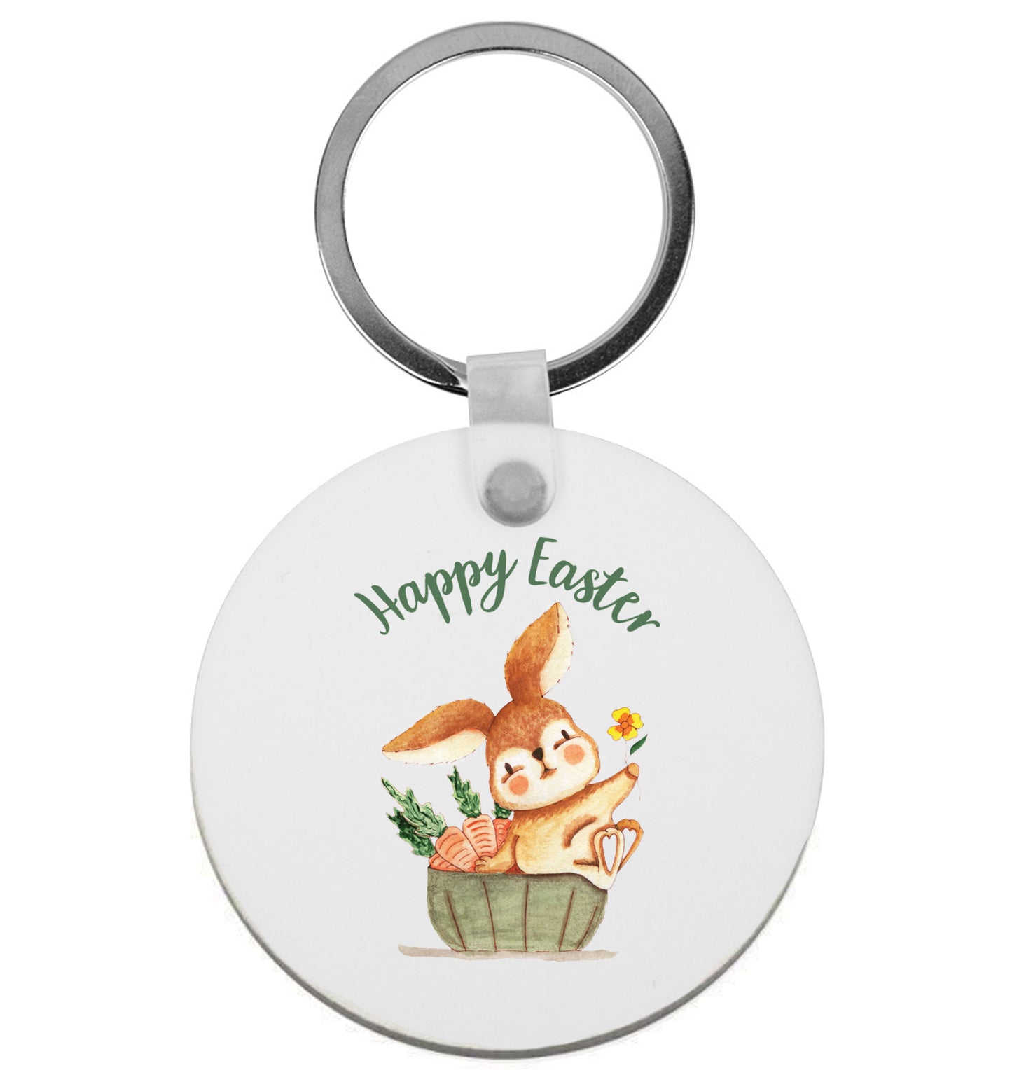 Gorgeous watercolour print for any bunny lover! Perfect for Easter and spring! Happy Easter watercolour | Keyring