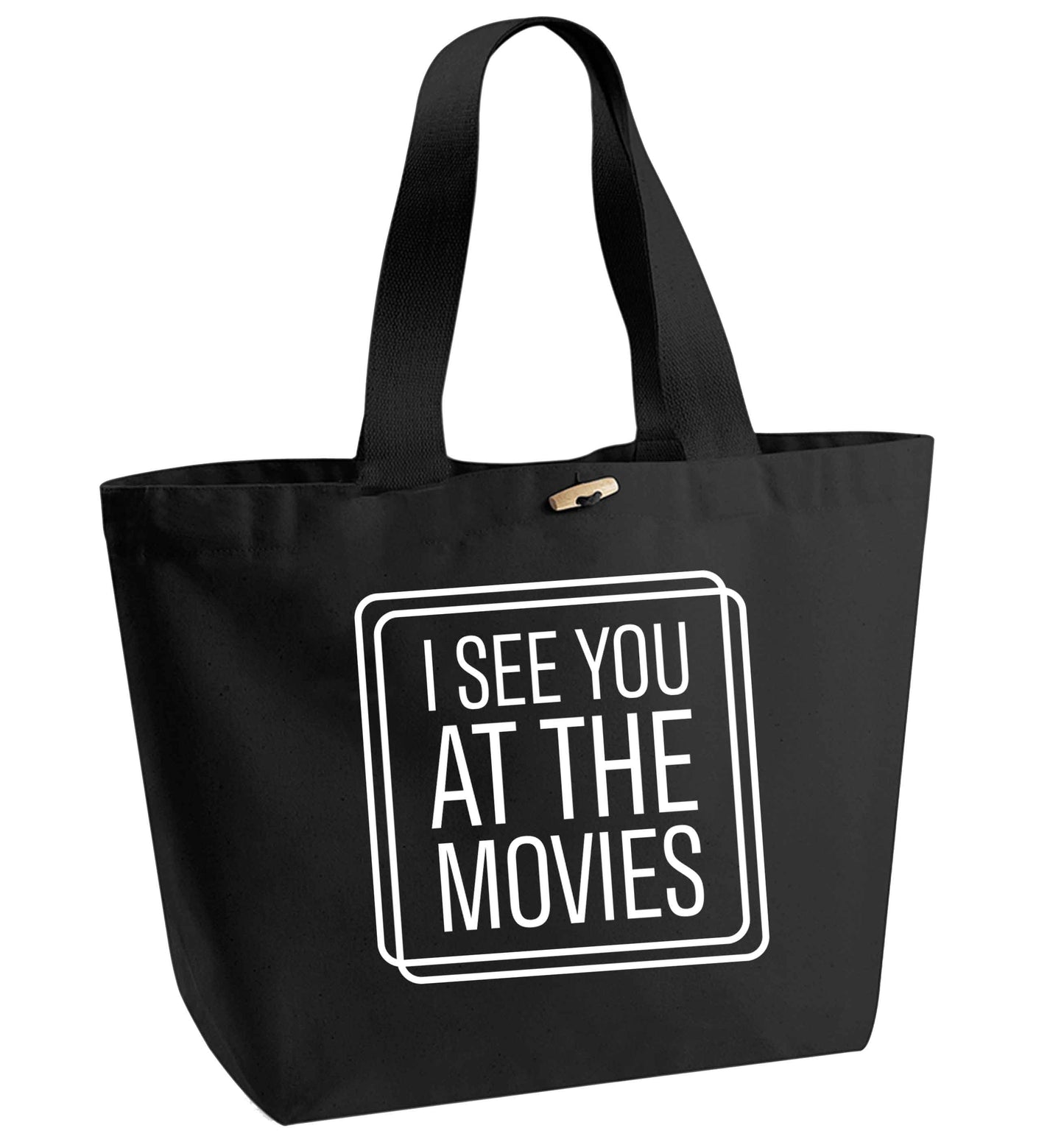 Gen Z funny viral meme organic cotton premium tote bag with wooden toggle in black