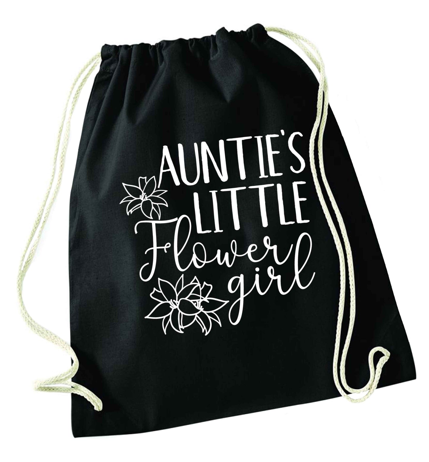 Perfect wedding guest favours or hen party gifts! Personalised bridal floral wreath designs, any name, any role! black drawstring bag