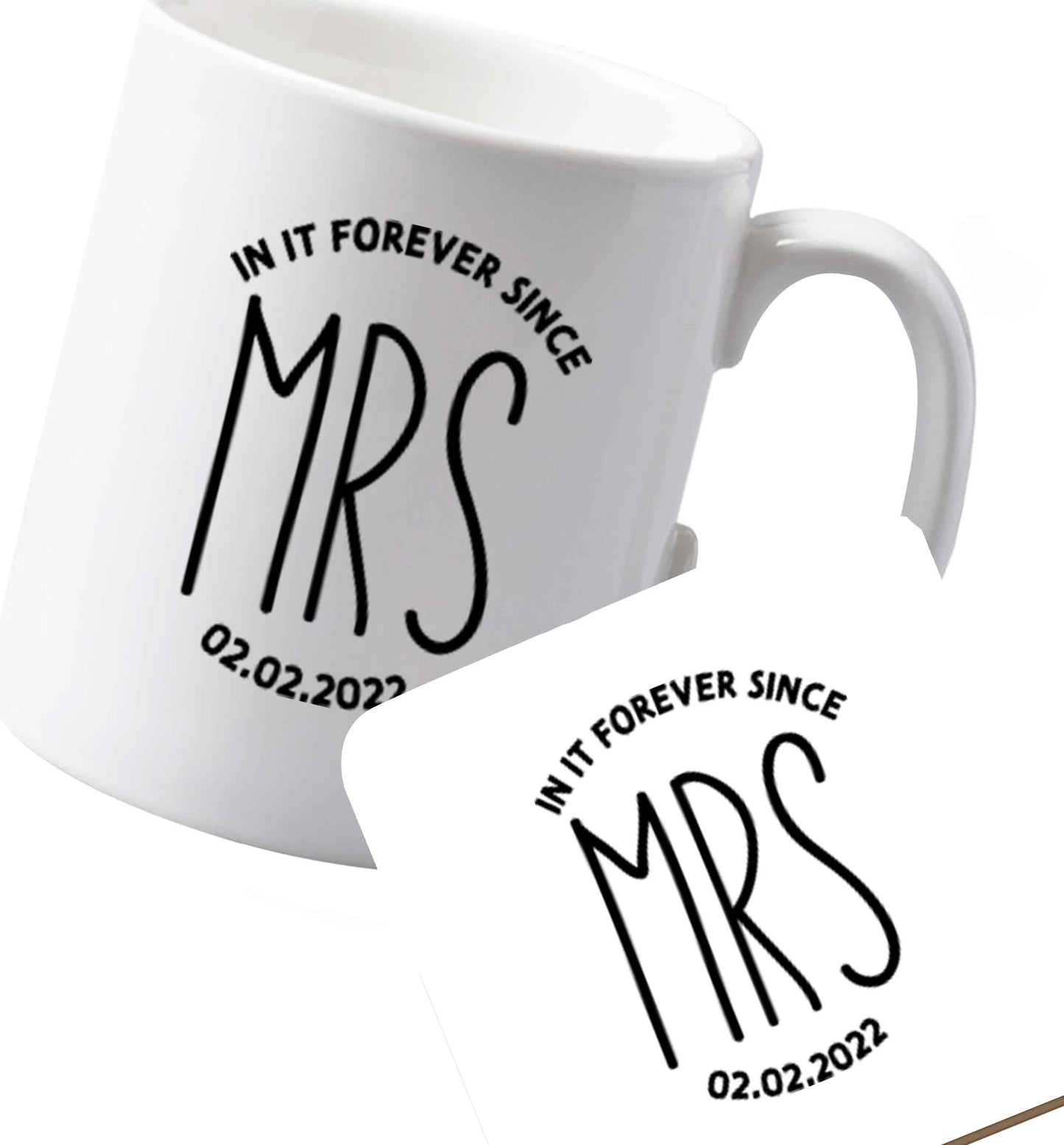 10 oz Ceramic mug and coaster Funny matching gifts for him and her! Get matchy matchy, ideal for newlywed couples or a little valentines gift! both sides