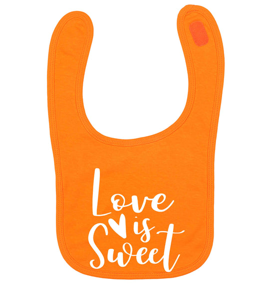 Love really does make the world go round! Ideal for weddings, valentines or just simply to show someone you love them! orange baby bib