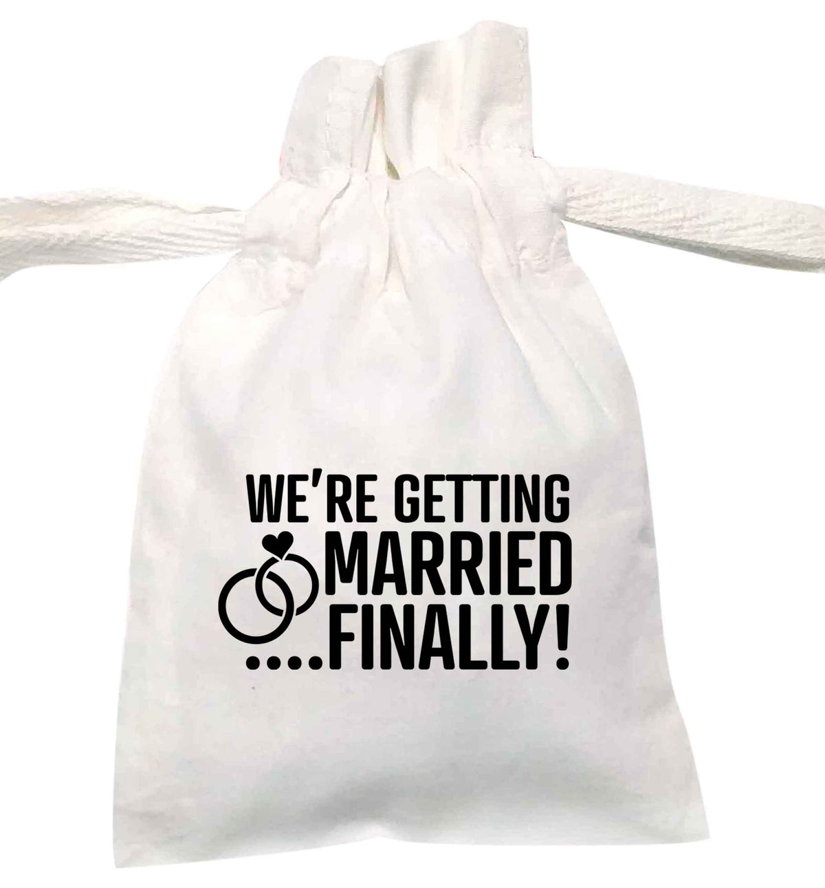 We're getting married finally! | XS - L | Pouch / Drawstring bag / Sack | Organic Cotton | Bulk discounts available!