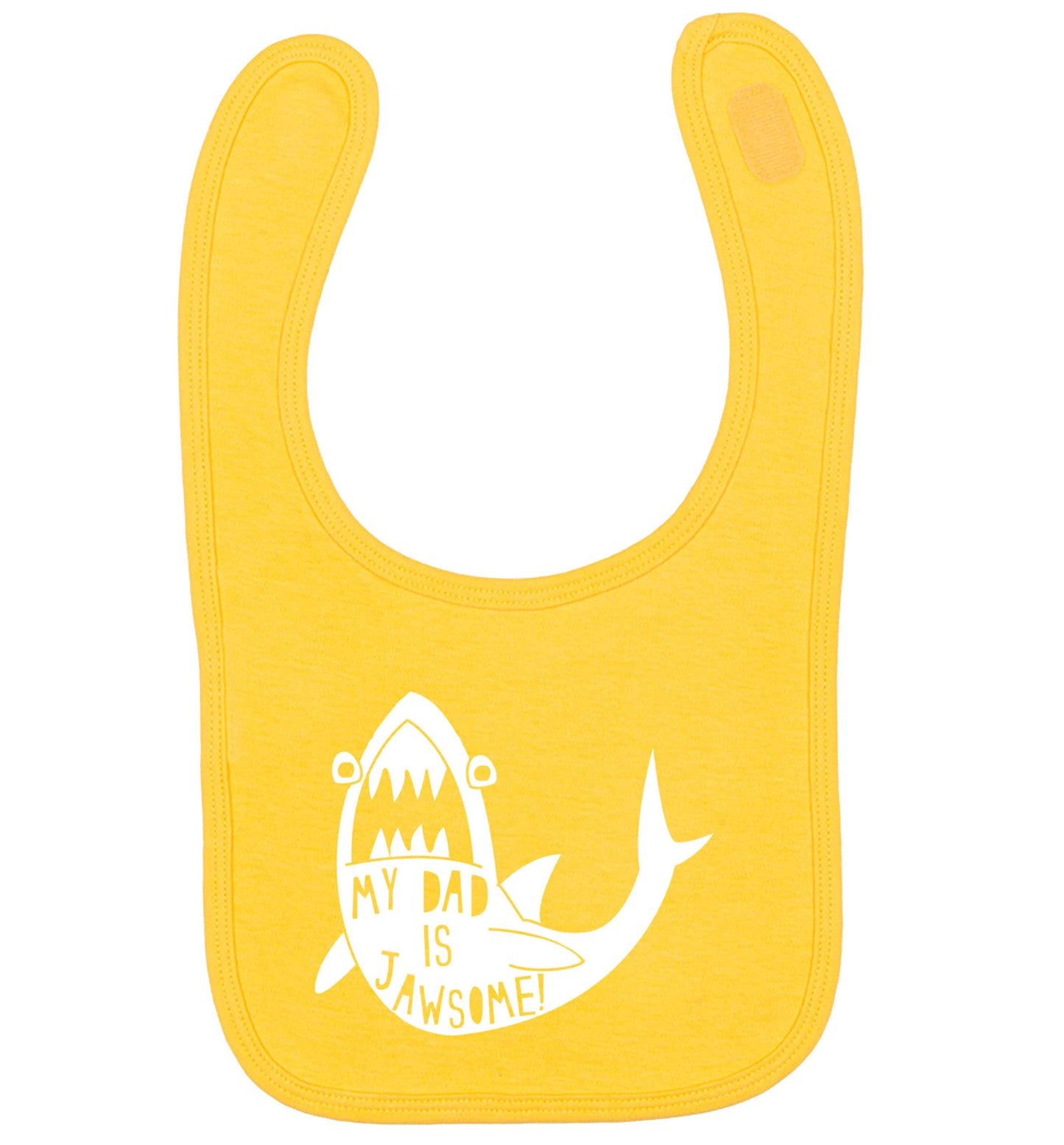 My Dad is jawsome yellow baby bib
