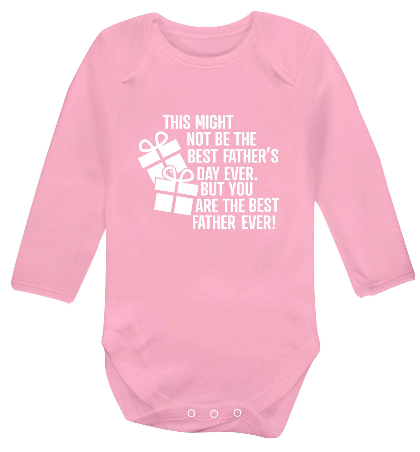 It might not be the best Father's Day ever but you are the best father ever! baby vest long sleeved pale pink 6-12 months