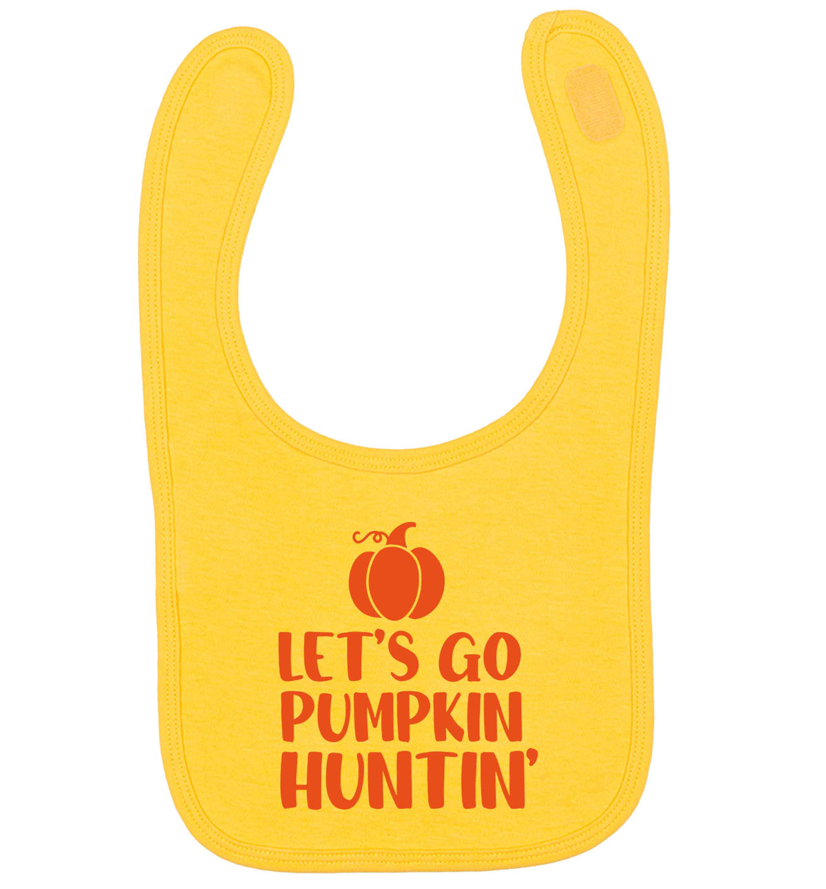 Let's go Pumpkin Huntin'yellow baby bib