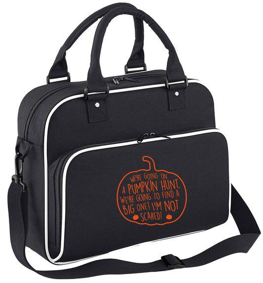 We're going on a pumpkin hunt children's dance bag black with white detail