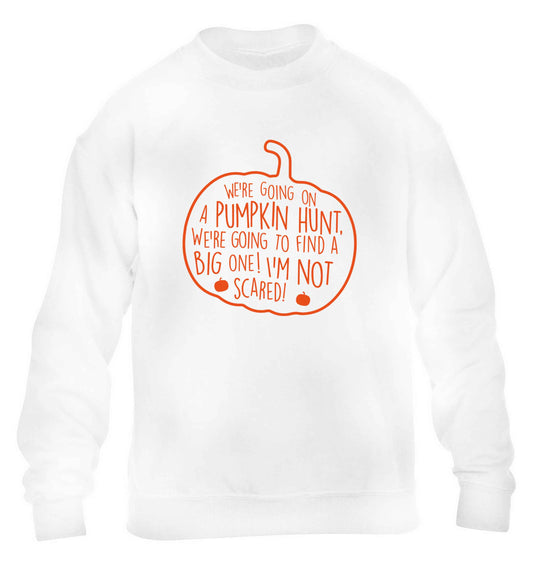 We're going on a pumpkin hunt children's white sweater 12-13 Years