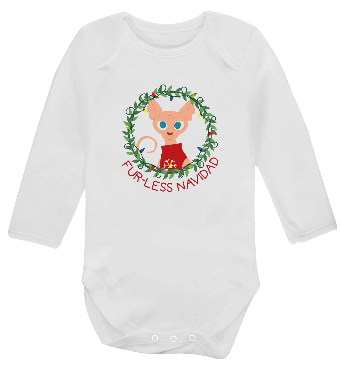 Furr-less navidad baby vest long sleeved white 6-12 months