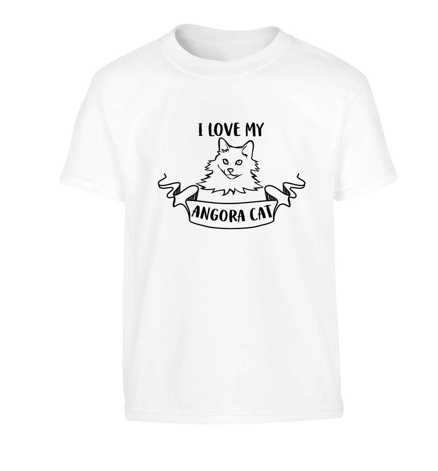 I love my angora cat Children's white Tshirt 12-13 Years