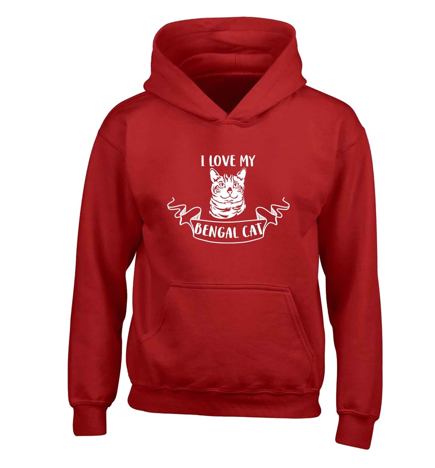 I love my begnal cat children's red hoodie 12-13 Years