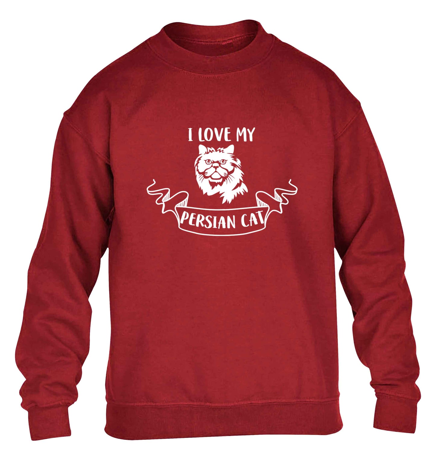 I love my persian cat children's grey sweater 12-13 Years
