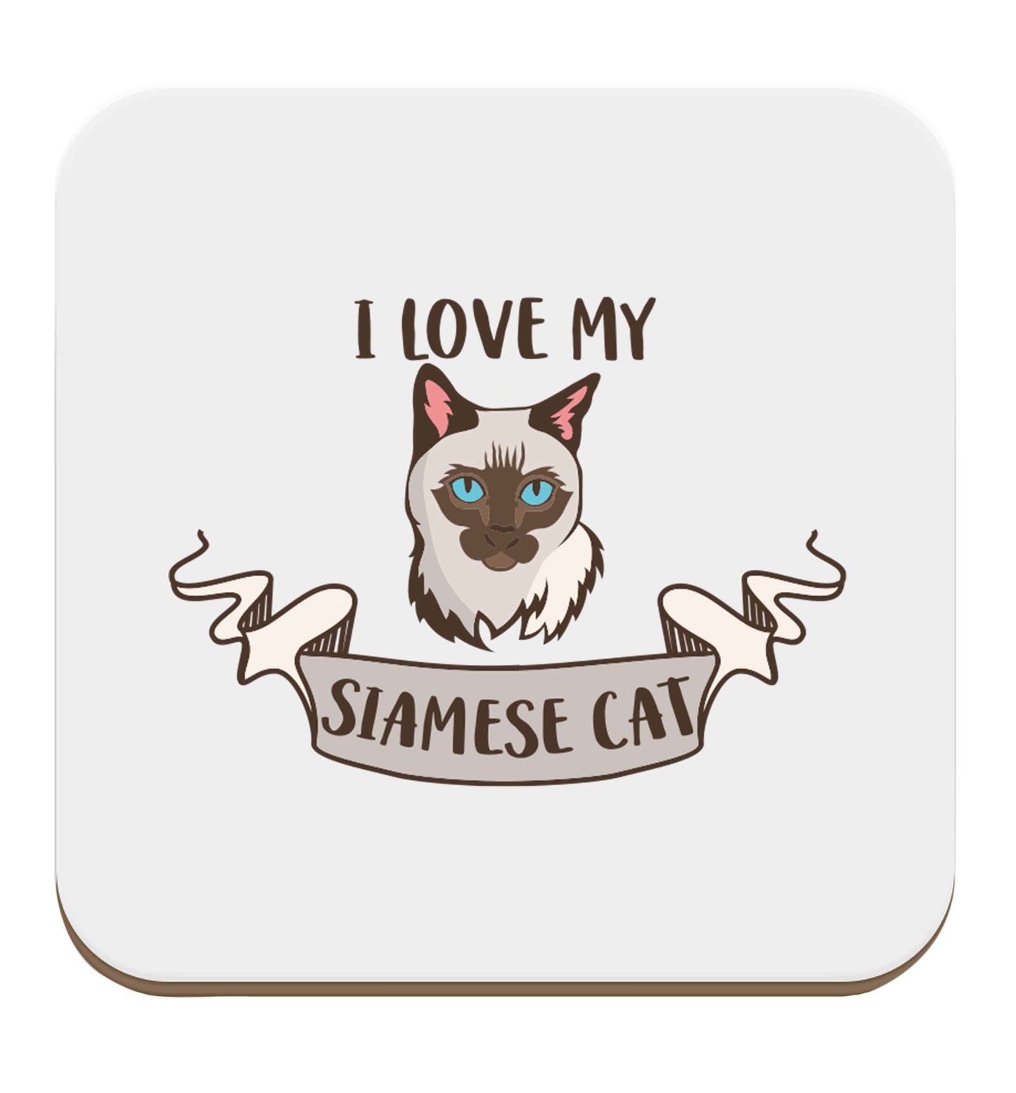 I love my siamese cat set of four coasters