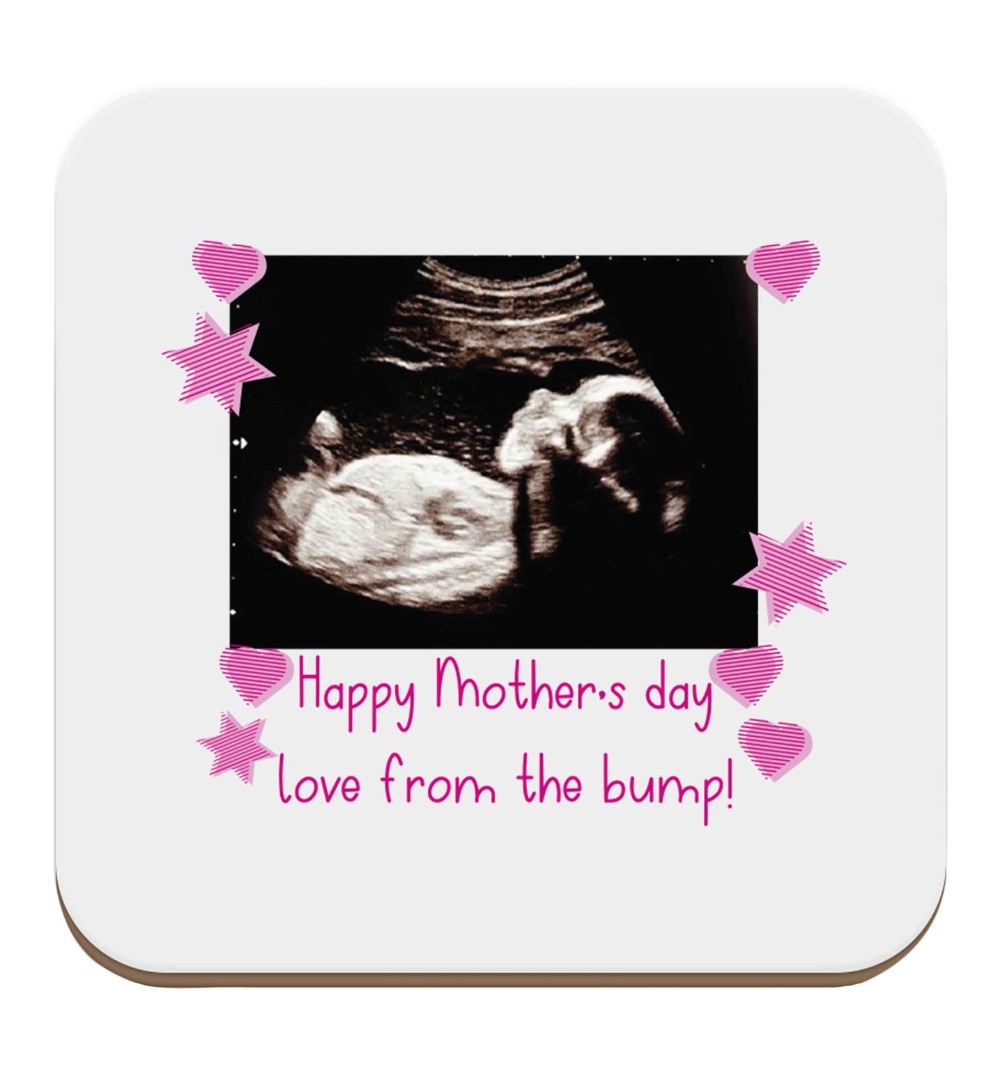 Happy Mother's day love from the bump - pink set of four coasters