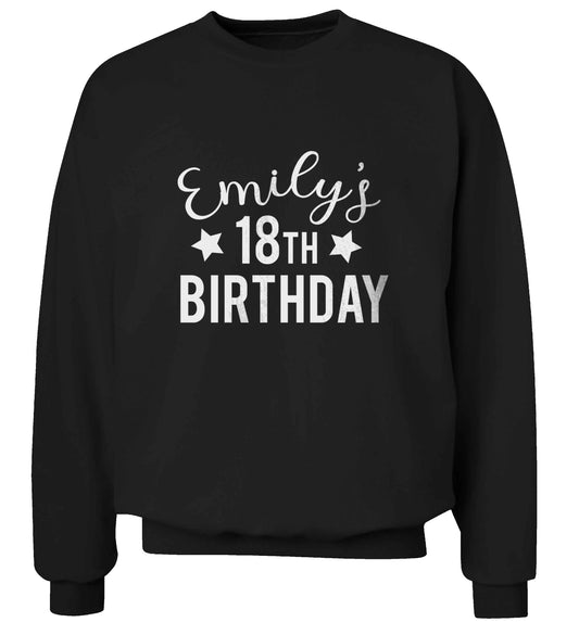 Personalised 18th birthday adult's unisex black sweater 2XL